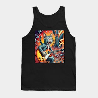 cat rocket demon guitar Tank Top